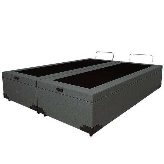 Base para Cama Box Queen Martin Premium com Baú Linho (47x158x198 cm) Cinza Menor preço em Base para Cama Box Queen Martin Premium com Baú Linho (47x158x198 cm) Cinza