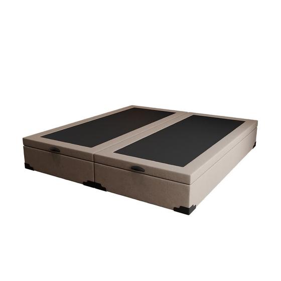 Imagem de Base para Cama Box Queen Martin Premium com Baú Linho (47x158x198 cm) Cru