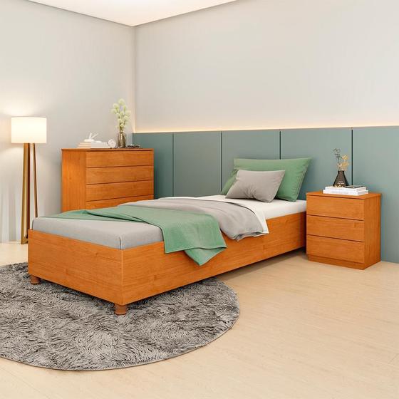 Imagem de Base para Cama Box Solteiro Mônaco (35x94x193cm) Cinamomo