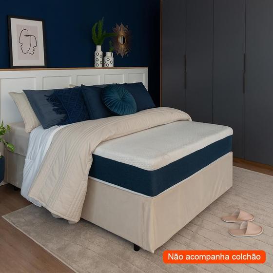 Imagem de Base para Cama Box Viúva Guldi com Guarda Objetos Bege