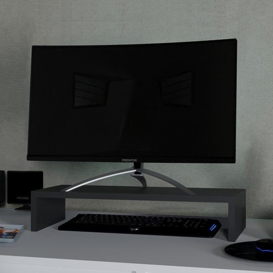 Base Para Monitor Suporte De Notebook Mdf Preto Menor preço em Base Para Monitor Suporte De Notebook Mdf Preto
