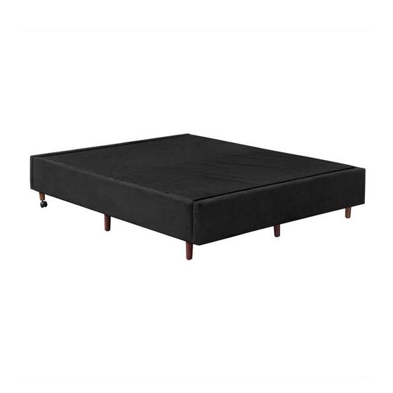 Imagem de Base Queen Suede Preto (158x198x37)