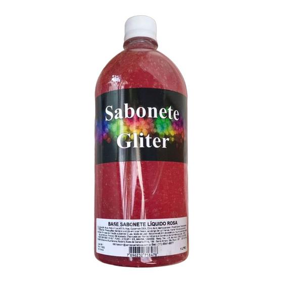 Imagem de Base Sabonete Líquido Glitter Rosa - 1L - 1 unidade - Rizzo