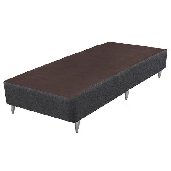 Imagem de Base Sommier de Cama Box Baixa Linho Cinza Solteiro 88cm - 70640