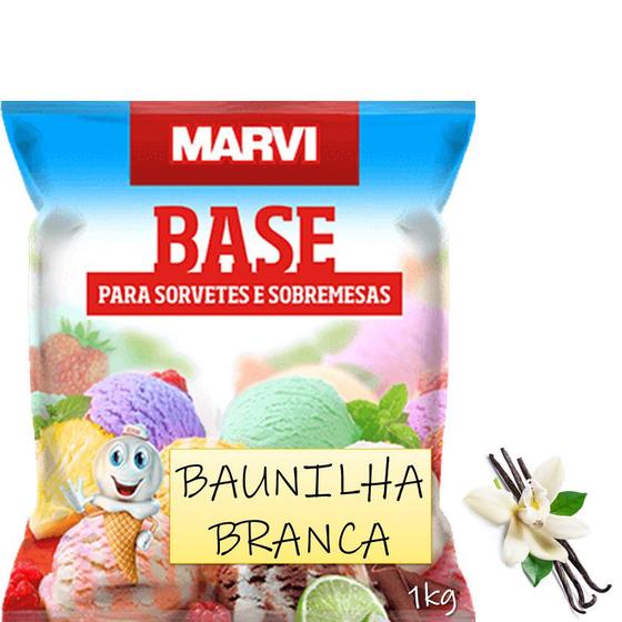 Imagem de Base Sorvete Marvi Baunilha Branca 1kg