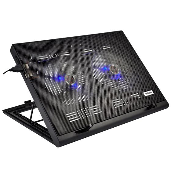 Imagem de Base Suporte 2 Coolers Para Notebook Shine Usb Led Letron