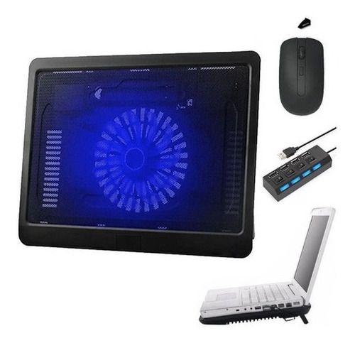 Imagem de Base Suporte Com Cooler, Hub 4, Mouse Para Notebook Positivo