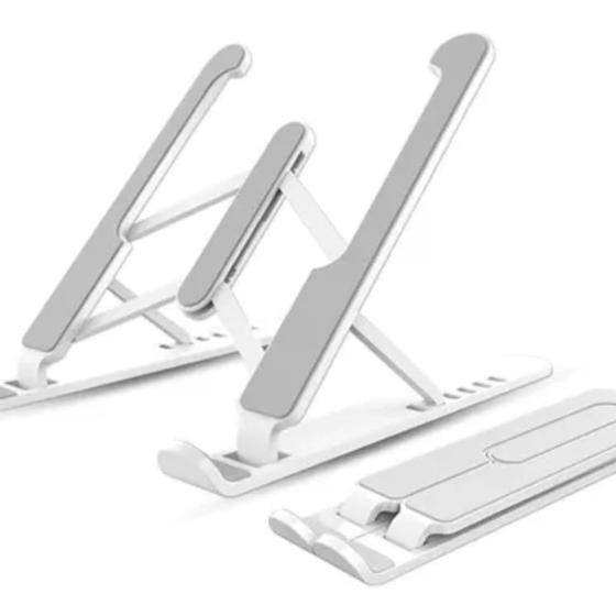 Imagem de Base Suporte de Mesa Para Notebook Regulável Home Office Branco