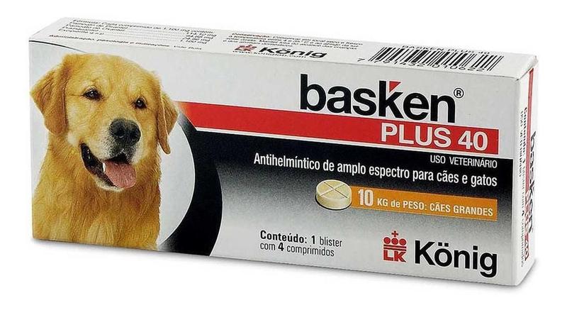 Imagem de Basken Plus 40 Konig Vermífugo 4 Comprimidos