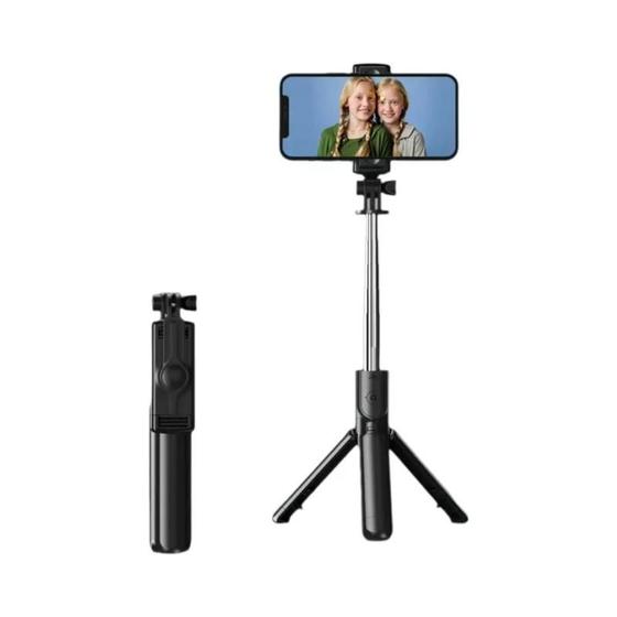 Imagem de Bastão de Selfie Bluetooth com Tripé Mini - Extensível e com Obturador Remoto para iPhone e Samsung