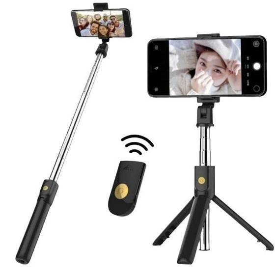 Imagem de Bastão de Selfie com Tripé para Celular com Controle Dispara