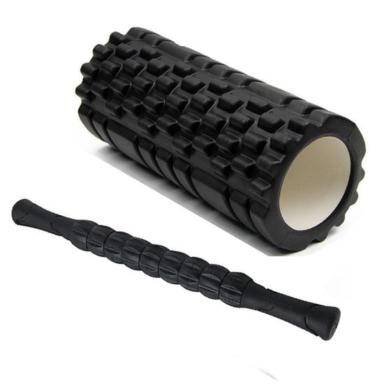 Imagem de Bastão Massagem E Rolo Liberação Miofascial Foam Roller Kit