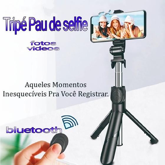Bastão Pau de Self Com Botão Disparador Com Tripe Universal Menor preço em Bastão Pau de Self Com Botão Disparador Com Tripe Universal