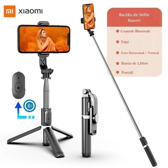 Bastão Pau de Selfie Xiaomi Controle Bluetooth + Tripé + Portátil + Extensível 1,03m Menor preço em Bastão Pau de Selfie Xiaomi Controle Bluetooth + Tripé + Portátil + Extensível 1,03m