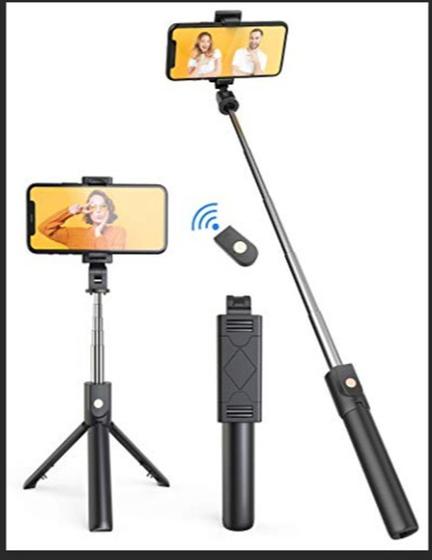 Imagem de Bastão Pau Selfie Tripé Controle Bluetooth P/ Celular 1m - DS