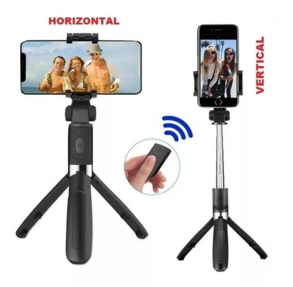 Bastão Pau Selfie Tripe Controle Bluetooth Retrátil Celular - Preto Menor preço em Bastão Pau Selfie Tripe Controle Bluetooth Retrátil Celular - Preto