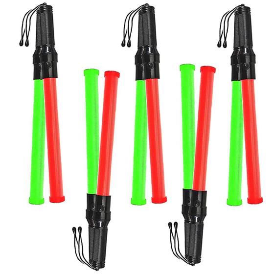 Imagem de Bastao Sinalizador 2 Cores Led Kit 5 Unidades Segurança Fiscalizaçao Transito Obra Sinalizaçao Estacionamento Emergencia