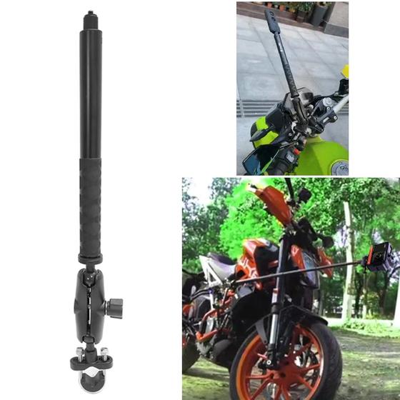 Imagem de Bastão Suporte Moto p/ Câmera 360 Graus Efeito Invisível Insta360 Extensor Retrátil Alumínio Sport