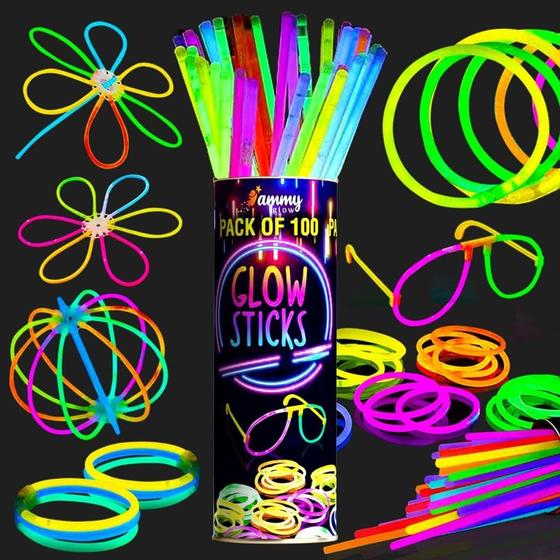 Imagem de Bastões de Festa Glow Sticks Ammy Glow - Pacote com 205 Unidades para Crianças (8-12 anos)