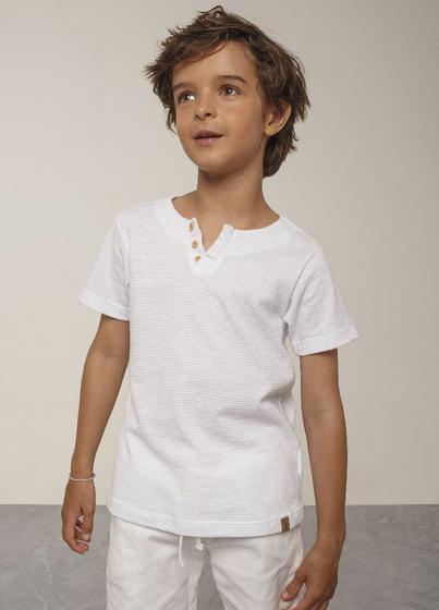 Imagem de Bata Malha Listrada Texturizada Branco - Bugbee