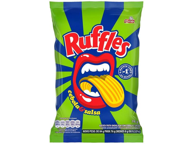 Batata Cebola e Salsa Ruffles Pacote 76g Menor preço em Batata Cebola e Salsa Ruffles Pacote 76g