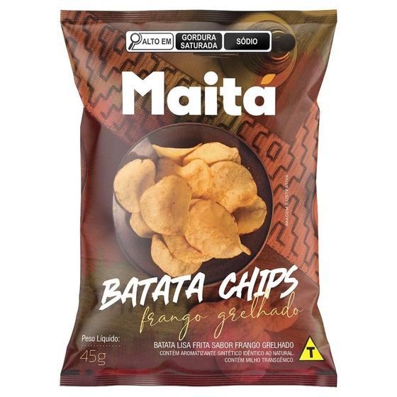 Imagem de Batata Chips Maitá Lisa Frango Grelhado 45g Embalagem com 20 Unidades