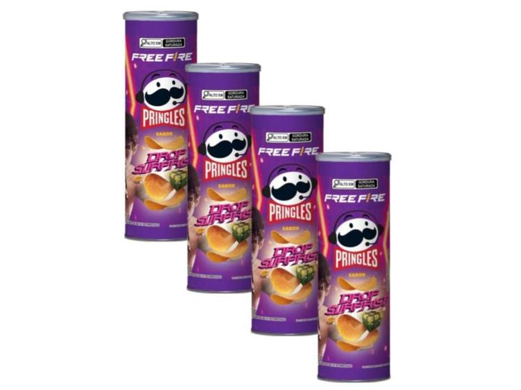 Imagem de Batata Pringles Free Fire Sabor Drop Surprise 105g - 4 Unid