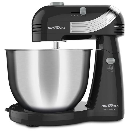 Batedeira Britânia BBT350P Preta Inox 350W 4 Velocidades 4 Litros Menor preço em Batedeira Britânia BBT350P Preta Inox 350W 4 Velocidades 4 Litros