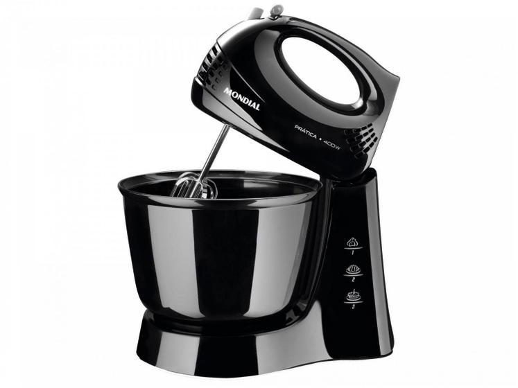 Batedeira Mondial Preta 400W Prática B-44-B – 3 Velocidades