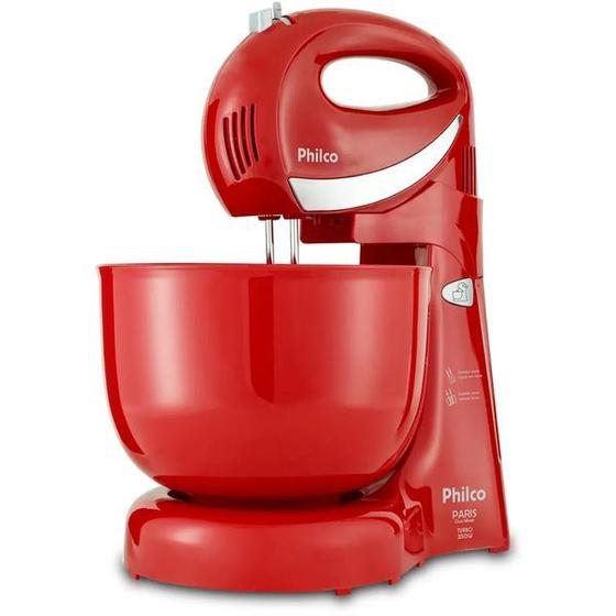 Imagem de Batedeira philco paris duo mixer turbo 350w 4 litros vermelho - 220v