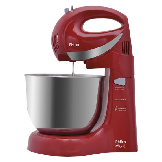 Batedeira Philco Paris Inox Vermelha 400W Menor preço em Batedeira Philco Paris Inox Vermelha 400W