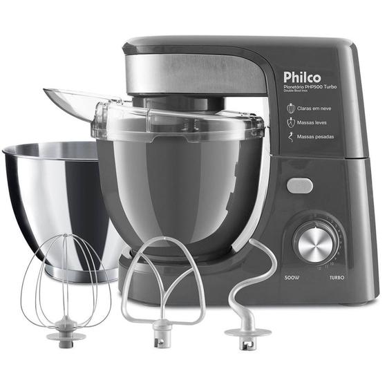 Imagem de Batedeira Philco Planetária PHP500T Double Bowl Inox Turbo