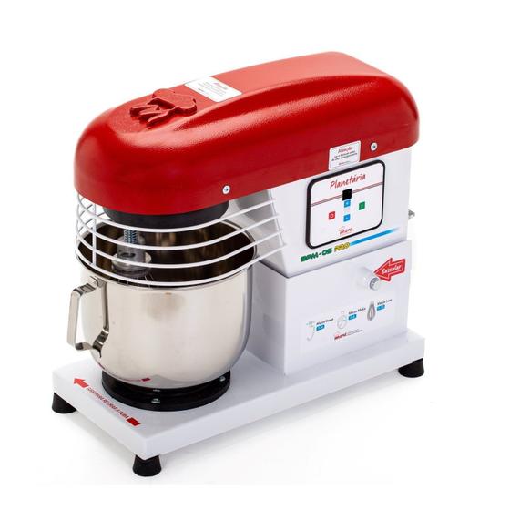 Imagem de Batedeira Planetária 5L Profissional Motor 1000w Bivolt Maná Branco/Vermelho