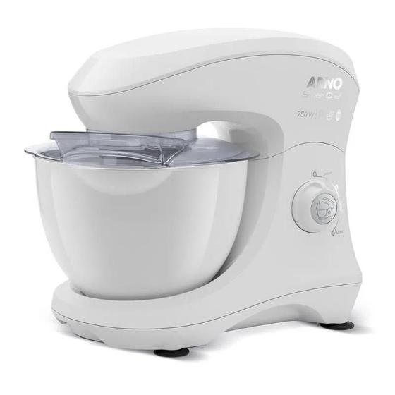 Batedeira Planetária Arno Super Chef KM00 750W com 3 Batedores Recipiente de 5 litros e 15 velocidades Branca - 110V Menor preço em Batedeira Planetária Arno Super Chef KM00 750W com 3 Batedores Recipiente de 5 litros e 15 velocidades Branca - 110V
