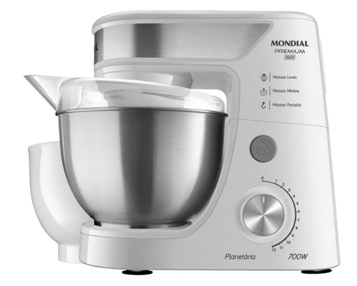 Batedeira Planetária Mondial Premium Inox Branca Menor preço em Batedeira Planetária Mondial Premium Inox Branca