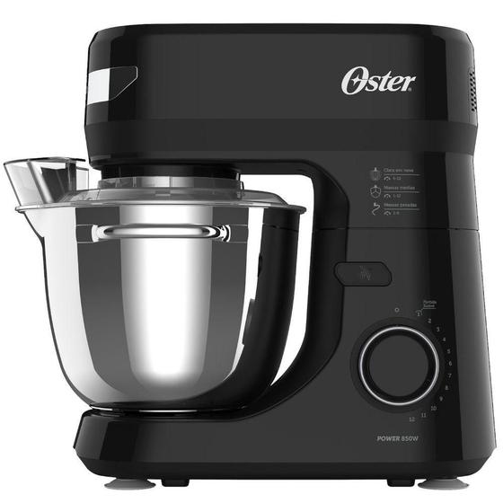 Imagem de Batedeira Planetária Oster OBAT641 Bowl Inox Capacidade 4L 850W 12 Velocidades + Partida Suave