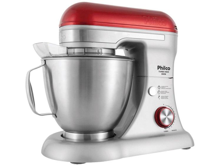 Batedeira Planetária Philco Inox e Vermelho - Tigela Inox 800W Turbo Inox PBP800VM Menor preço em Batedeira Planetária Philco Inox e Vermelho - Tigela Inox 800W Turbo Inox PBP800VM