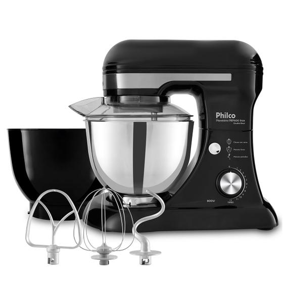 Imagem de Batedeira Planetária Philco PBP600P Turbo Inox Double Bowl 600W