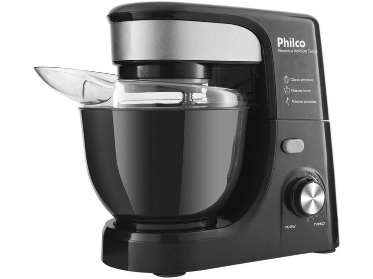 Batedeira Planetária Philco Preto 700W - Turbo PHP500P 12 Velocidades Menor preço em Batedeira Planetária Philco Preto 700W - Turbo PHP500P 12 Velocidades