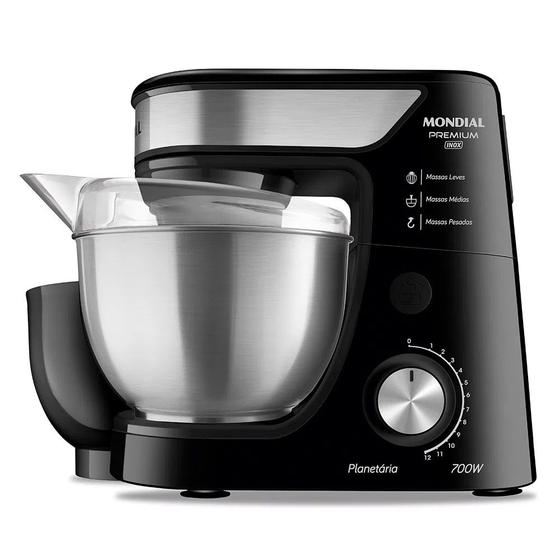 Batedeira Planetária Profissional Mondial Premium 12 Velocidades 2 Tigelas 700W Preta/Inox 127v BP-02P-B-TI Menor preço em Batedeira Planetária Profissional Mondial Premium 12 Velocidades 2 Tigelas 700W Preta/Inox 127v BP-02P-B-TI