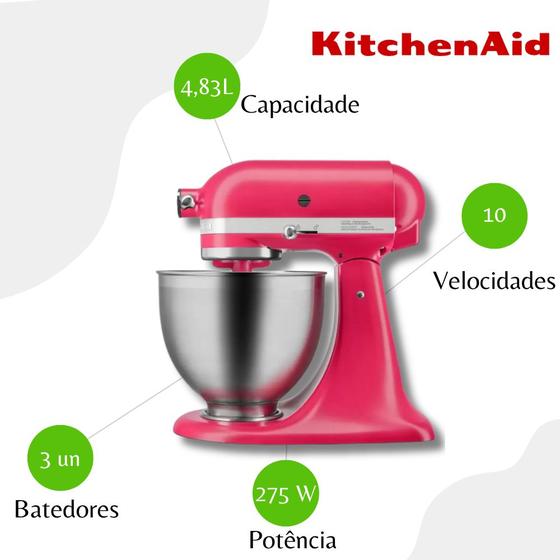 Imagem de Batedeira Stand Mixer Artisan KitchenAid KKEA38AWANA Hibiscus - 110v