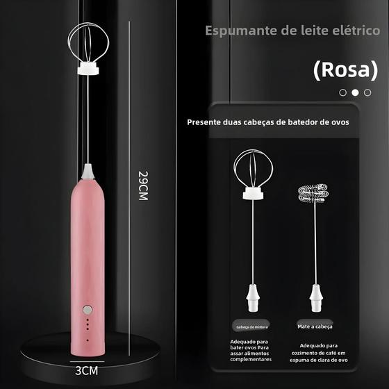 Imagem de Batedor Automático Sem Fio De Cabeça Dupla Para Batedor De Leite Elétrico Para Cozimento De Café