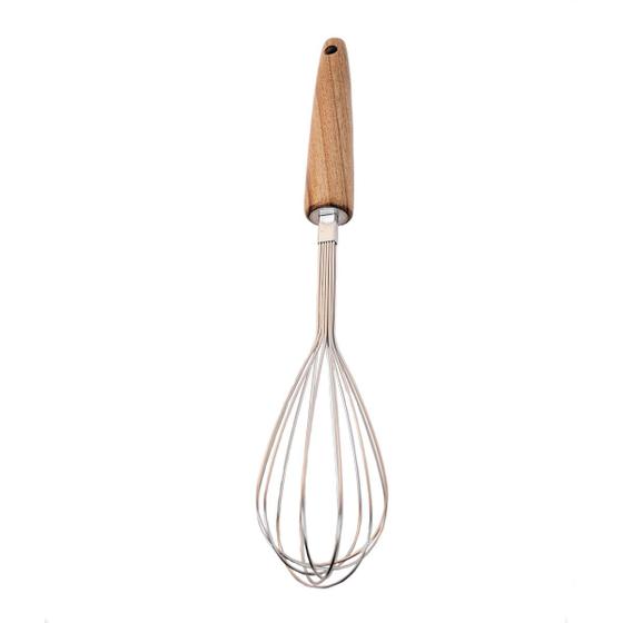 Batedor De Ovos Fouet Profissional Com Cabo de Madeira fuet 31cm - Mimo Style Imagem de Batedor De Ovos Fouet Profissional Com Cabo de Madeira fuet 31cm