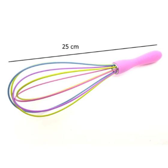 Imagem de Batedor De Ovos Massas De Silicone Fouet  Pink 25cm VNC2550