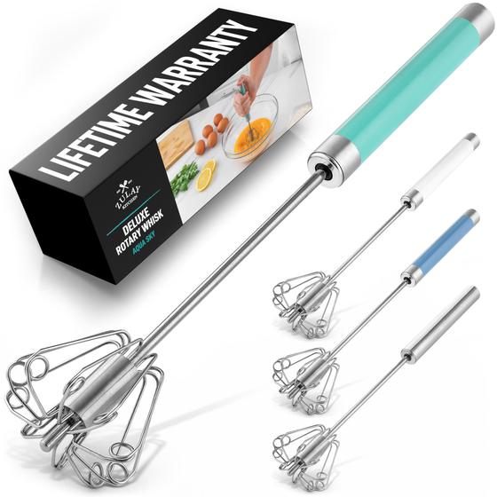 Imagem de Batedor de ovos Zulay Kitchen Push Whisk em aço inoxidável