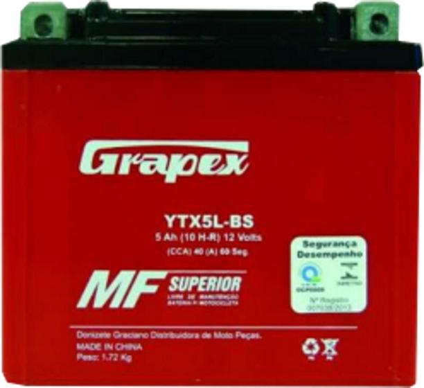 Imagem de Bateria 12v ytx6l-bs 5h (gel) - grapex