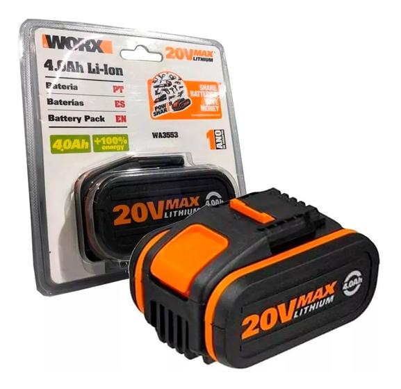 Imagem de Bateria 20v Ions De Lítio 4,0 Ah Powershare Wa3553 Worx