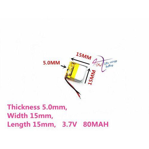 Imagem de Bateria 3,7v 80mah  Fone Ouvido 5mm X 15mm X 15mm Carta