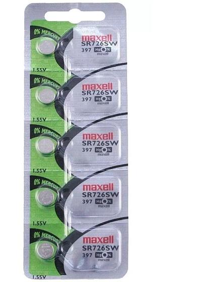 Imagem de Bateria 397 Sr726Sw Maxell 1.55V Para Relógio C/5 Un