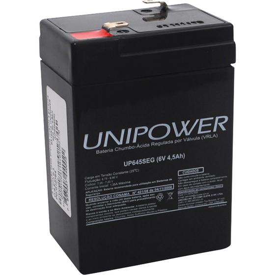 Imagem de Bateria 6v 4,5a Selada Up645 Seg Unipower